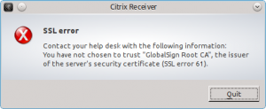 SSL error 61